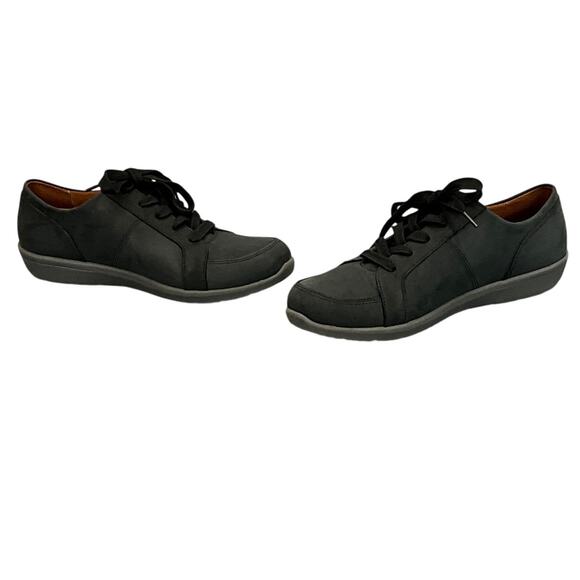 Vionic Abigail Weather Resistant Black Nubuck Suede Lace Up/Zip Sneaker 8.5/40 - Picture 5 of 12